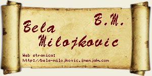 Bela Milojković vizit kartica
